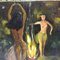 Danza di un fuoco di Nude Women, olio su tela, Immagine 3