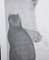 Rouex, Painter with Cat, Pencil 4