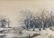 Winter Scene Walkers a la Stademann Radius, Gouache, Imagen 1