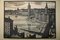 Tapis Lilljeström Emmi 1901-55, Stockholm 1931, Harbour Sweden, Woodcut 1