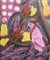 Melocotones en rosa, acrílico sobre lienzo, Imagen 2