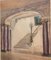 Alexander Schadan, Staircase, Marble Columns & Baroque Chandeliers, 1943, Watercolor, Image 3