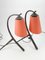 Mid-Century Hammered Wrought Iron Table Lamps with Coral Lampshade, 1970s, Set of 2, Image 4
