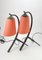 Mid-Century Hammered Wrought Iron Table Lamps with Coral Lampshade, 1970s, Set of 2 2