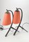 Mid-Century Hammered Wrought Iron Table Lamps with Coral Lampshade, 1970s, Set of 2, Image 2