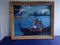 Artmann, Art Deco Pavatex, South Sea Canoe and Flamingo, Oil Painting with Bamboo Frame, Image 16