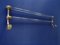 Antique Glass & Brass Double Towel Rack 6