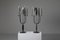 Brutalist Candleholders with Mirror, 1970s, Set of 2 3