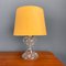 M1 Table Lamp by Ingo Maurer with Glass Base and Yellow Silk Shade, 1960s 1