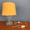 M1 Table Lamp by Ingo Maurer with Glass Base and Yellow Silk Shade, 1960s 6