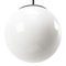 Vintage White Opaline Glass and Brass Top Pendant Lamp, Image 4
