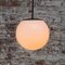 Vintage White Opaline Glass and Brass Top Pendant Lamp, Image 6