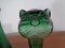 Decantador Cat italiano en verde de vidrio con tapón de Empoli, años 60, Imagen 23