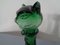Decantador Cat italiano en verde de vidrio con tapón de Empoli, años 60, Imagen 22