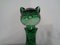 Decantador Cat italiano en verde de vidrio con tapón de Empoli, años 60, Imagen 26