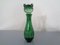 Decantador Cat italiano en verde de vidrio con tapón de Empoli, años 60, Imagen 1