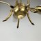 Brass and White Glass Chandelier, 1980s 6