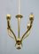 Art Deco Brass Ceiling Lamp by Guglielmo Ulrich, 1940s 3