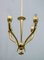 Lámpara de techo Art Déco de latón de Guglielmo Ulrich, años 40, Imagen 3