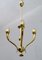 Art Deco Brass Ceiling Lamp by Guglielmo Ulrich, 1940s 4