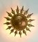 Mid-Century Spanish Sunburst Ceiling Light Fixture or Wall Sconce in Wrought Gilt Iron, 1960s, Image 2