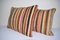 Striped Turkish Lumbar Kilim Cushion Covers, Set of 2 2
