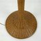 Modern Floor Lamp with Braided Rattan Base and White Witch Hat Shade, 1970s 5