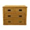 Mid-Century Rattan Low Chest of Drawers with Brass Handles 1