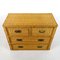 Mid-Century Rattan Low Chest of Drawers with Brass Handles 2