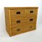 Mid-Century Rattan Low Chest of Drawers with Brass Handles 3