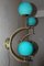 Mid-Century Italian Modern Brass and Turquoise Blue Glass Sconces, 1990s, Set of 2 4