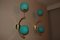 Mid-Century Italian Modern Brass and Turquoise Blue Glass Sconces, 1990s, Set of 2 5