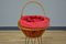 Wicker Sewing Basket with Metal Legs, 1960s 4