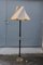 Italian Mahogany and Brass Pedestal Floor Lamp, 1950s, Image 1