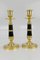 French Empire Style Gilt Bronze and Patinated Brass Candlesticks, Set of 2 22