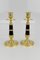 French Empire Style Gilt Bronze and Patinated Brass Candlesticks, Set of 2 14