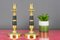 Französische Kerzenständer aus vergoldeter Bronze und patinierter Messing im Empire Stil, 2er Set 2