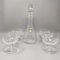 Vintage Italian Mid-Century Crystal Decanter with 6 Crystal Glasses, 1960s, Set of 7 1
