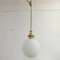 Lámpara de techo en forma de globo de vidrio opalino blanco, años 80, Imagen 1