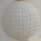 Lámpara de techo en forma de globo de vidrio opalino blanco, años 80, Imagen 5