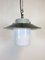 Lámpara colgante industrial con vidrio lechoso, años 70, Imagen 3
