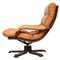 Nordic Cognac Leather Swivel Lounge Chair, Image 3