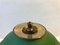 Small Vintage Italian Table Lamp in Brass and Green Glass, 1950s 5