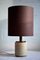 Lampe de Bureau Mid-Century Moderne Marron et Beige en Travertin, Italie 1