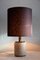 Mid-Century Italian Modern Travertine Brown and Beige Table Lamp 4