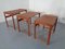 Tables Gigognes en Teck, Danemark, 1960s, Set de 3 14