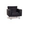 Dark Blue Leather Armchair from Rolf Benz 1