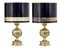 Large Scandinavian Modern Brass Table Lamps, Set of 2 7