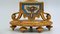 Antique Painted and Gilded Bronze Porcelain Mantel Set, Set of 3 4