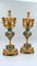 Antique Painted and Gilded Bronze Porcelain Mantel Set, Set of 3 3